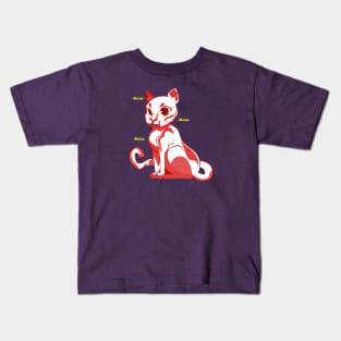 Cute red cat say meow Kids T-Shirt